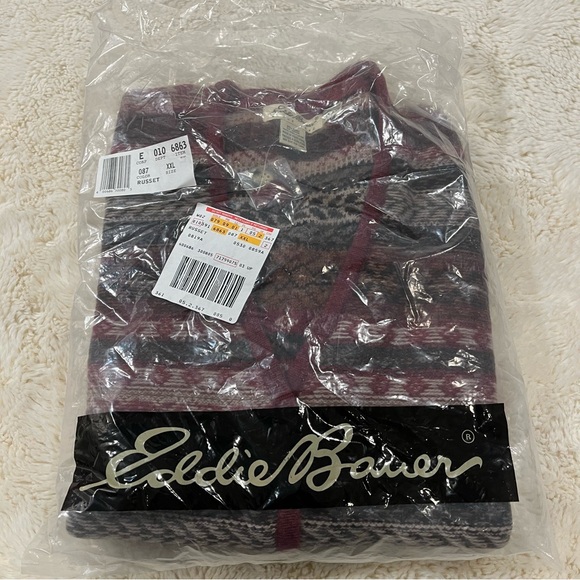 Vtg Eddie Bauer Womens Wool Nordic Red Sweater Vest Sz XXL pullover preppy - Picture 2 of 5
